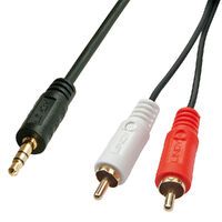 LINDY Premium Audio-Adapterkabel 1m 2x RCA Cinch Stecker an 3,5mm Klinkenstecker (35680)