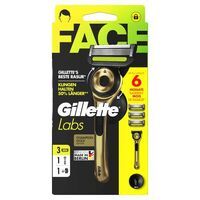  Gillette Labs, Rasierer mit Reinigungselement Champion Gold Edition, 1 Handstück, 1 Wandhalterung, 1 Reise-Etui, 3 Ersatzklingen