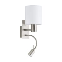 Eglo WANDLEUCH.1X40W E27 1X3,5W LED (PASTERI NI-M/WEISS)