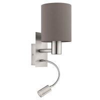 Eglo WANDLEUCH.1X40W E27 1X3,5W LED (PASTERI NI-M/ANTHR.)