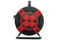 REV Ritter REV 0010307612 - 40 m - 4 AC outlet(s) - Outdoor - IP44 - 1.5 mm² - Black,Red