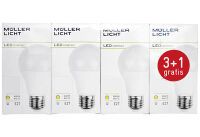 MÜLLER LICHT ML LED Birne 8,5W E27 opal 4er