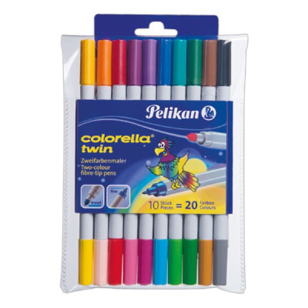 PELIKAN 949511 Fasermaler Colorella Twin 20-farbig Stifte Malstifte 10 Stifte 