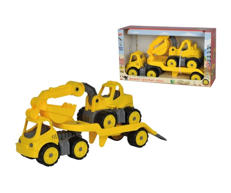 BIG Power Worker Mini Transporter + Bagger 800055805 BIG Spielzeug Baumaschine BIG Power Worker Mini Transporter
