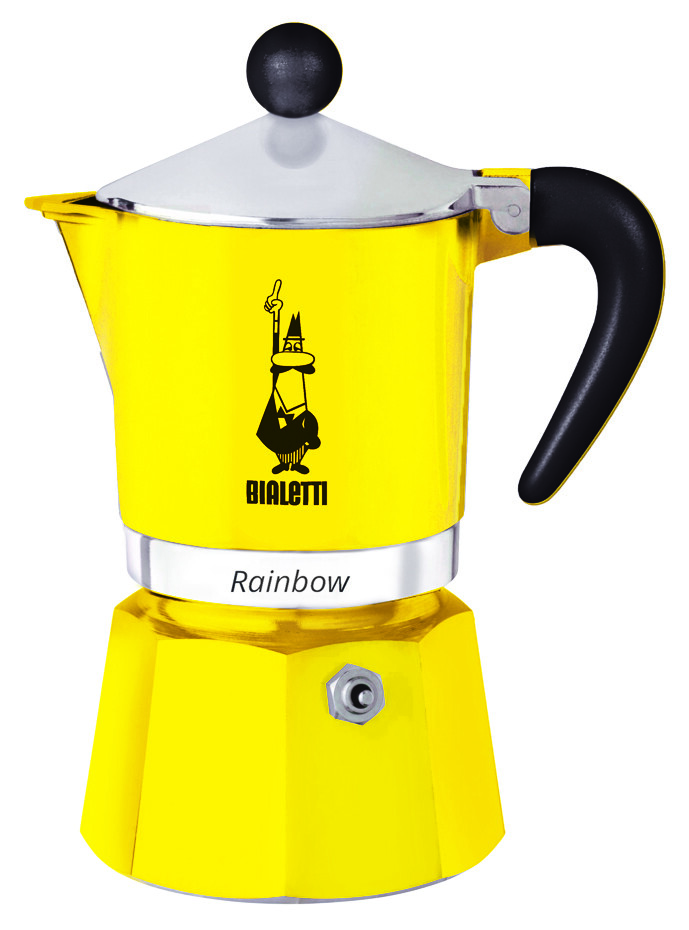 Bialetti Rainbow - 0.06 L - Aluminium - Thermoplastic - Yellow - 140 mm - 6.2 cm Bialetti Rainbow - 0.06 L - Aluminium - Thermoplastic - Yellow - 140 mm - 6.2 cm