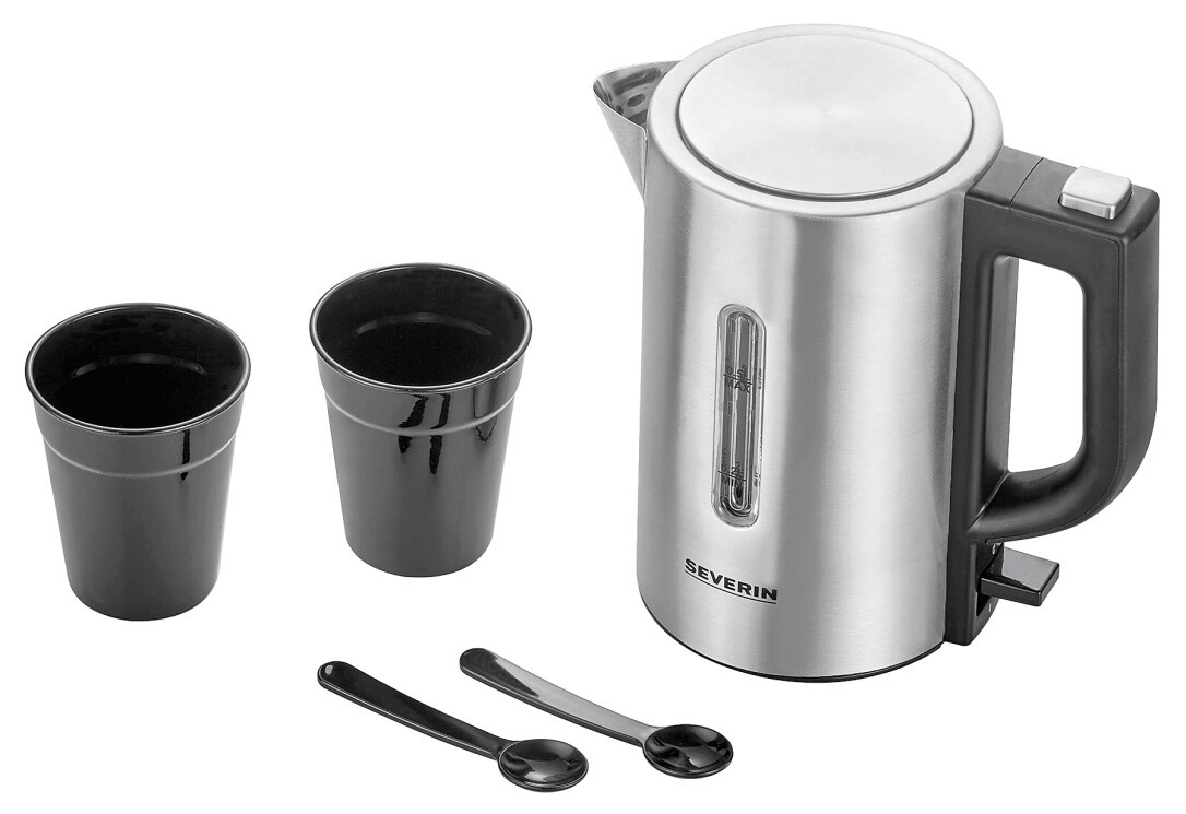 SEVERIN WK 3647 Wasserkocher 0.5L Reise 115/230V Edelstahl-geb?rstet-schwarz SEVERIN WK 3647 Wasserkocher 0.5L Reise 115/230V Edelstahl-geb?rstet-schwarz
