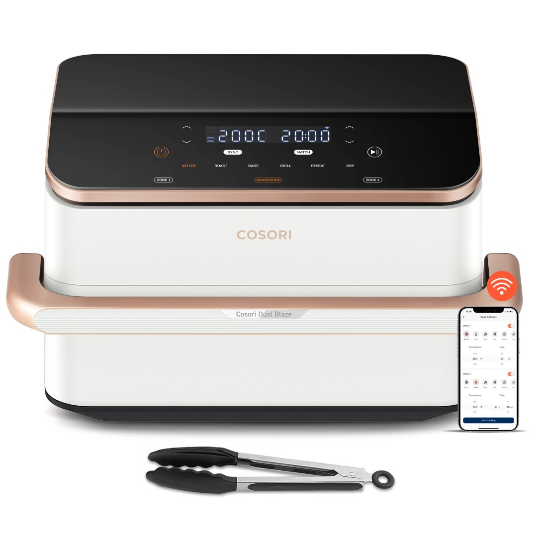 COSORI CAF-TF 101S Heißluftfritteuse Dual Blaze Twin Fry 10l weiß COSORI CAF-TF 101S Heißluftfritteuse Dual Blaze Twin Fry 10l weiß