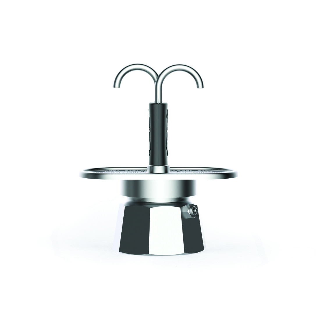 Bialetti Mini Express - Moka pot - 0.09 L - Stainless steel - Aluminium - 2 cups - 115 mm Bialetti Mini Express - Moka pot - 0.09 L - Stainless steel - Aluminium - 2 cups - 115 mm