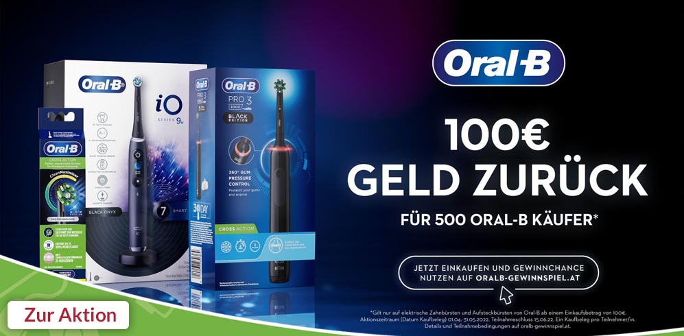 Oral-B 100 € zurück bei 500 Käufern