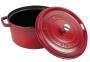 Staub La Cocotte 28cm rund, Kirsch-rot, Gusseisen Auflaufformen + Bräter