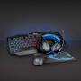 Nedis Gaming Combo Kit| 4-in-1| Tastatur Headset Maus und Mauspad| Blau Schwarz|