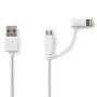 Nedis Daten-Ladekabel CCGP39400WT10 MicroB-Apple Lightning 1m ws - Cable - Digital