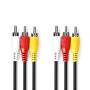 Nedis Composite-Videokabel / 3x Cinch-Stecker / 3x Cinch-Stecker / Vernickelt / 480p / 10.0 m / Rund / PVC / Schwarz / Umschlag