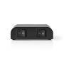 Nedis Lautsprecher Control Box / 2-Port port(s) / Anschlussklemmen / Lautsprecherimpedanz: 4-16 Ohm / Maximale Belastung pro Kanal: 150 W / Aluminium / Schwarz