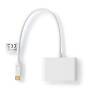 Nedis USB Multi-Port-Adapter / 2-in-1 / USB 3.2 Gen 1 / USB-C™ Stecker / 2x USB-A / 1000 Mbps / 0.20 m / Rund / Vernickelt / PVC / Weiss / Blister