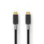 Nedis USB-Kabel / USB 3.2 Gen 2x2 / USB-C™ Stecker / USB-C™ Stecker / 100 W / 4K@60Hz / 20 Gbps / Vergoldet / 2.00 m / Rund / PVC / Silber / Box