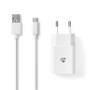 Nedis Netzladegerät| 1x 2.4 A| Anzahl der Ausgänge 1| USB-A| USB Type-C Lose Kabel