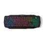 Nedis Gaming Combo Kit| 4-in-1| Tastatur Headset Maus und Mauspad| Blau Schwarz|