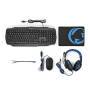 Nedis Gaming Combo Kit| 4-in-1| Tastatur Headset Maus und Mauspad| Blau Schwarz|