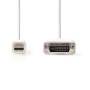 Nedis CCGP37700WT20 - 2 m - Mini DisplayPort Male - DVI-D 24+1-Pin Male - Nickel - 1920 x 1080 pixels - White