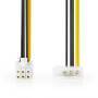 Nedis CCGP74060VA015 - 0.15 m - PCI-E (6-pin) - Molex (4-pin) - Male/Male - Straight - Straight