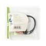 Nedis Stereo-Audiokabel / 3.5 mm Stecker / 2x 3.5 mm Buchse / Vernickelt / 0.20 m / Rund / Schwarz / Umschlag