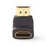 Nedis HDMI™ -Adapter / HDMI™ Stecker / HDMI™ Ausgang / Vergoldet / 90° abgewinkelt / ABS / Schwarz / 1 Stück / Box
