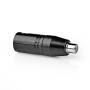 Nedis XLR Adapter / XLR 3-Pin Stecker / Cinch Buchse / Vernickelt / Gerade / Metall / Schwarz / 1 Stück / Plastikbeutel