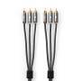 Nedis Composite-Videokabel / 3x Cinch-Stecker / 3x Cinch-Stecker / Vergoldet / 480p / 2.00 m / Rund / Baumwolle / Anthrazit / Gun Metal Grau / Verpackung mit Sichtfenster