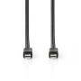 Nedis Mini Displayport-Kabel / DisplayPort 1.4 / Mini DisplayPort Stecker / Mini DisplayPort Stecker / 48 Gbps / Vernickelt / 2.00 m / Rund / PVC / Schwarz / Blister