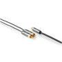Nedis Subwoofer Kabel / RCA / 2x RCA Stecker / Vergoldet / 3.00 m / Rund / 4.5 mm / Grau / Gun Metal Grau / Verpackung mit Sichtfenster