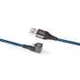 Nedis USB-Kabel / USB 2.0 / Apple Lightning 8-Pin / USB-A Stecker / 12 W / 480 Mbps / Vernickelt / 1.00 m / Rund / Geflochten / Nylon / Blau / Schwarz / Verpackung mit Sichtfenster