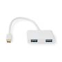 Nedis USB Multi-Port-Adapter / 2-in-1 / USB 3.2 Gen 1 / USB-C™ Stecker / 2x USB-A / 1000 Mbps / 0.20 m / Rund / Vernickelt / PVC / Weiss / Blister