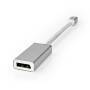 Nedis Mini Displayport-Kabel / DisplayPort 1.2 / Mini DisplayPort Stecker / DisplayPort Buchse / 21.6 Gbps / Vergoldet / 0.20 m / Rund / Geflochten / Silber / Verpackung mit Sichtfenster