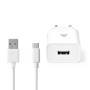 Nedis Netzladegerät| 1x 2.4 A| Anzahl der Ausgänge 1| USB-A| USB Type-C Lose Kabel