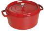 Staub La Cocotte 28cm rund, Kirsch-rot, Gusseisen Auflaufformen + Bräter