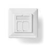 Nedis Netzwerk-Wanddose / Unterputz / 2-Port port(s) / CAT6a / Gerade / Buchse / Vergoldet / PVC / Weiss / Box