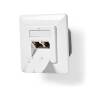 Nedis Netzwerk-Wanddose / Unterputz / 2-Port port(s) / CAT6a / Gerade / Buchse / Vergoldet / PVC / Weiss / Box