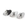 Nedis RJ45-Stecker / RJ45 Pass Through / Festes/verseiltes FTP CAT6a / Gerade / Vergoldet / 10 Stück / PVC / Grau / Schwarz / Weiss / Box