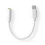 Nedis USB-Adapter| USB 2.0| USB-C Stecker| 3.5 mm Buchse| 0.1 m| Rund| Vernickelt|