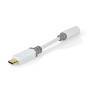 Nedis USB-Adapter| USB 2.0| USB-C Stecker| 3.5 mm Buchse| 0.1 m| Rund| Vergoldet|