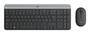Logitech Slim Wireless Kbd Mouse Combo MK470 FR - Standard - RF Wireless - AZERTY - Graphite - Mouse included