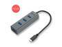 I-TEC USB C Metal HUB 4 Port ohne Netzteil ideal fuer Notebook Tablet PC Unterstuetzt Win Mac OS kom