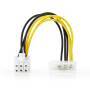 Nedis CCGP74060VA015 - 0.15 m - PCI-E (6-pin) - Molex (4-pin) - Male/Male - Straight - Straight