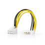 Nedis CCGP74060VA015 - 0.15 m - PCI-E (6-pin) - Molex (4-pin) - Male/Male - Straight - Straight