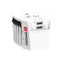 Skross MUV USB (2xA) Kompakter 2-poliger Weltreiseadapter mit 2 integrierten USB-Anschlüssen