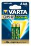 Varta 1x2 Professional NiMH 1000 mAh AAA - Rechargeable battery - Nickel-Metal Hydride (NiMH) - 1.2 V - 1000 mAh - Silver - 13 g