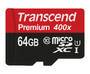 Transcend microSDXC/SDHC Class 10 UHS-I 64GB with Adapter - 64 GB - MicroSDXC - Class 10 - MLC - 90 MB/s - Class 1 (U1)