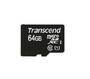 Transcend microSDXC/SDHC Class 10 UHS-I 64GB with Adapter - 64 GB - MicroSDXC - Class 10 - MLC - 90 MB/s - Class 1 (U1)