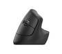 Logitech Lift Vertical Ergonomic Mouse - Right-hand - Vertical design - Optical - RF Wireless + Bluetooth - 4000 DPI - Graphite